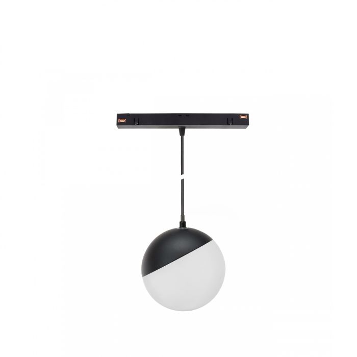 LED bolhanglamp voor rail 6W CCT 48V Ø100 mm dimbaar Zwart