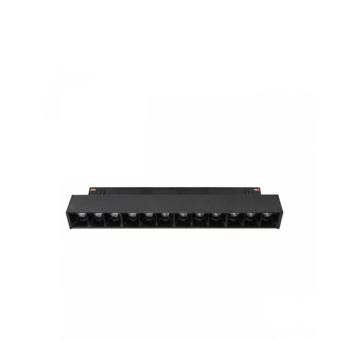 LED rasterarmatuur voor rail 12W CCT 48V 220 mm Zwart