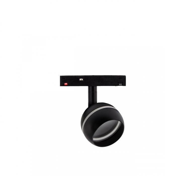LED bolarmatuur met ring voor rail 10W K2700 48V Ø90 mm Zwart
