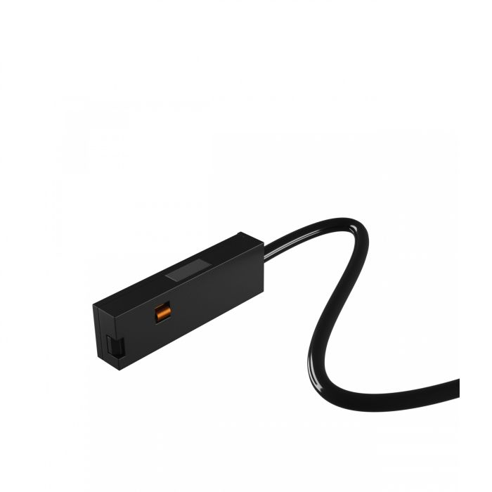 Voedingsaansluiting voor smalle rail 48V 2000 mm kabel Zwart
