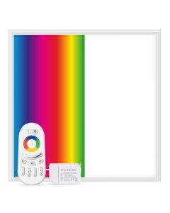LED Paneel 62x62 cm | 40W | RGB+W (4000K) | Dimbaar | Afstandsbediening