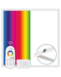LED Paneel 62x62 cm | 40W | RGB+CCT 3000K-6000K | Dimbaar | Afstandsbediening