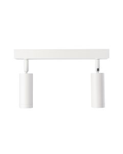 Opbouwspot MR11 2-voudig – wit – kantelbaar – IP20 – 260×54×160 mm – zonder lichtbron