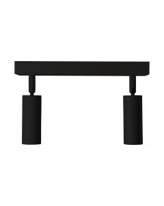 Opbouwspot MR11 2-voudig – zwart – kantelbaar – IP20 – 260×54×160 mm – zonder lichtbron