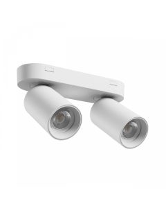 Opbouwspot GU10 2-voudig – wit – IP20 – 220×70×135 mm – zonder lichtbron