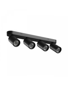Opbouwspot GU10 4-voudig – zwart – IP20 – 480×70×135 mm – zonder lichtbron