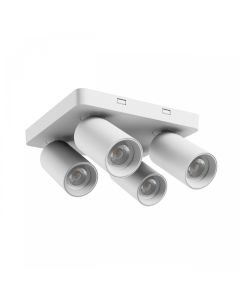 Opbouwspot GU10 4-voudig – vierkant – wit – IP20 – 220×220×134 mm – zonder lichtbron