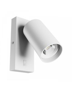 Wandlamp GU10 – rond – wit – met schakelaar – IP20 – 55×100 mm – zonder lichtbron