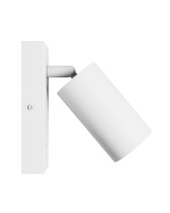 Wandlamp GU10 – rond – wit – met schakelaar – IP20 – 55×100 mm – zonder lichtbron