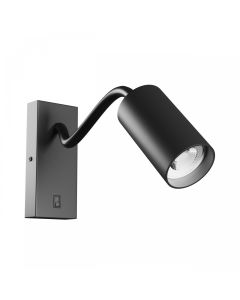 Wandlamp GU10 – flexibele arm – rond – zwart – met schakelaar – IP20 – 55×100×410 mm – zonder lichtbron