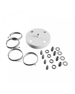 Pendelset met 4 ophangkabels (1 m) voor plafondlamp – wit – Ø98×27 mm