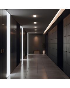 LED-downlight vierkant 18W IP54 wit met geïntegreerde driver