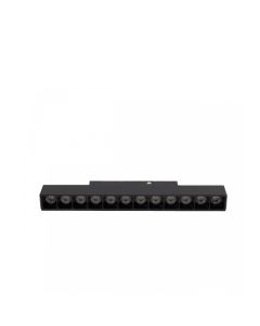 LED rasterarmatuur voor rail 12W K4000 48V 220 mm Zwart