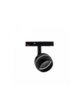LED bolarmatuur met ring voor rail 10W K2700 48V Ø90 mm Zwart