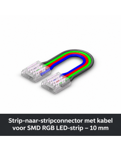 Strip-naar-stripconnector met kabel voor SMD RGB LED-strip – 10 mm
