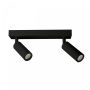 Opbouwspot MR11 2-voudig – zwart – kantelbaar – IP20 – 260×54×160 mm – zonder lichtbron