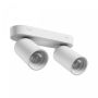 Opbouwspot GU10 2-voudig – wit – IP20 – 220×70×135 mm – zonder lichtbron
