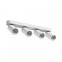 Opbouwspot GU10 4-voudig – wit – IP20 – 480×70×135 mm – zonder lichtbron