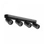 Opbouwspot GU10 4-voudig – zwart – IP20 – 480×70×135 mm – zonder lichtbron