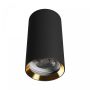 Opbouwspot GU10 – rond – zwart/goud – IP20 – 55×100 mm – zonder lichtbron