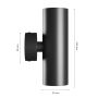 Wandlamp GU10 2-voudig – rond – zwart – IP20 – 55×160×90 mm – zonder lichtbron – foto 6