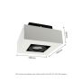 Opbouwspot GU10 – vierkant – wit/zwart – kantelbaar – IP20 – 145×145×85 mm – zonder lichtbron – foto 2