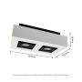 Opbouwspot GU10 2-voudig – rechthoekig – wit/zwart – kantelbaar – IP20 – 255×145×85 mm – zonder lichtbron – foto 2
