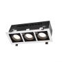 Recessed Spotlight 3xGU10 Black - White Cadre 112x298x115mm IP20