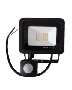 LED Bouwlamp/ Floodlight 20W met Bewegingssensor 100L/W IP66